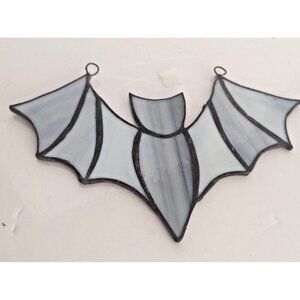 Hand Made Stained Glass Witchy Bat Suncatcher 7" x 5"